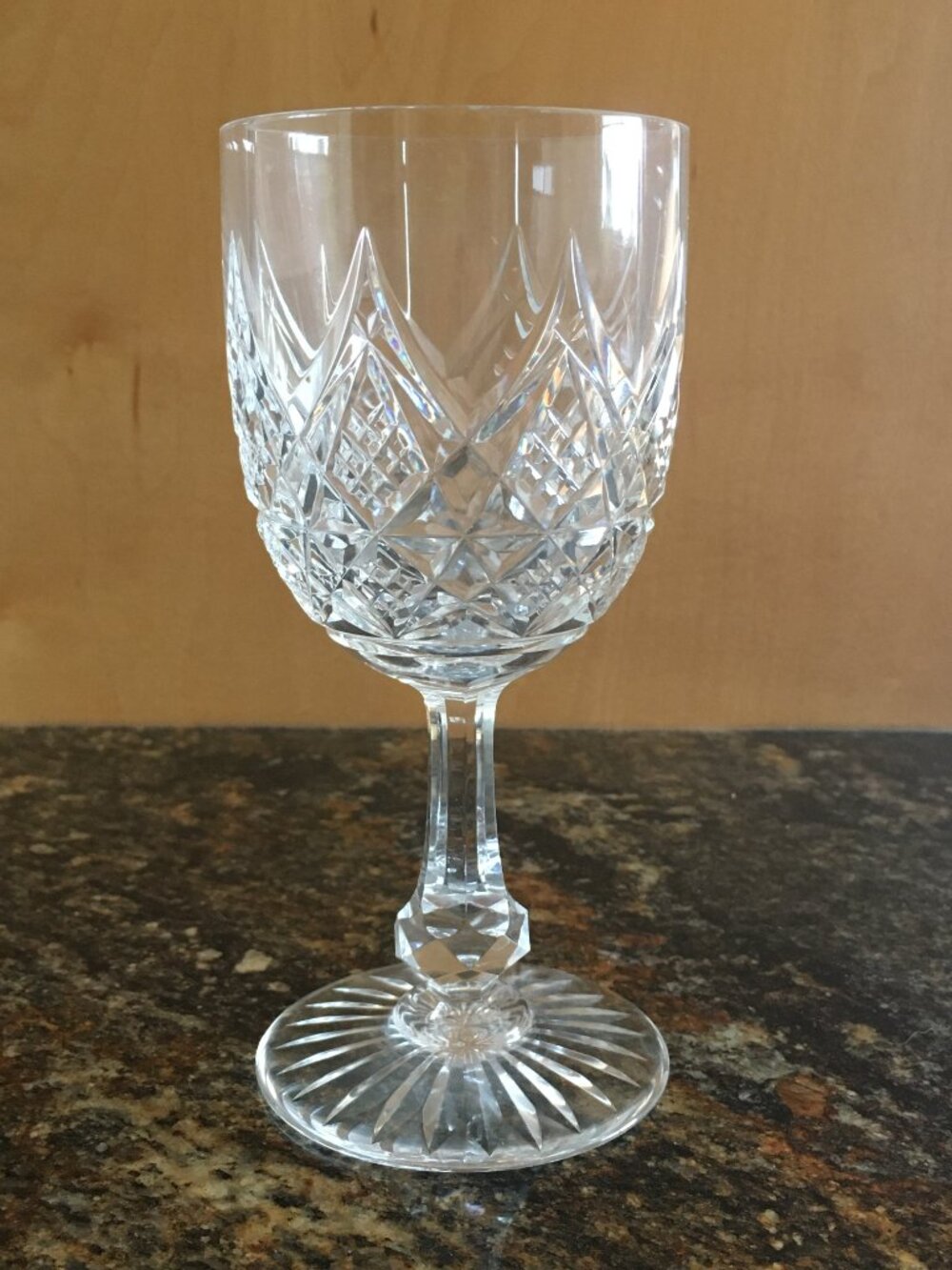 VTG Baccarat Colbert Cut Crystal Wine Goblet Glass - H